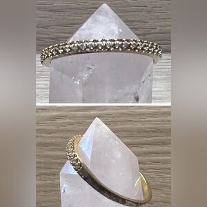 Vintage Designer IBB Gold Over Sterling Silver Cubic Zirconia Ring, Size 6.5